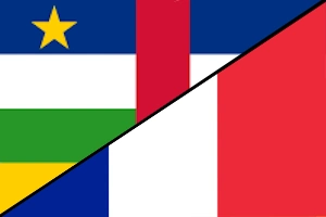 central African flag mixed with the french flag